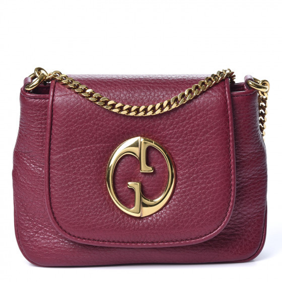 GUCCI Pebbled Calfskin Small 1973 Chain Shoulder Bag Cherry | Fashionphile