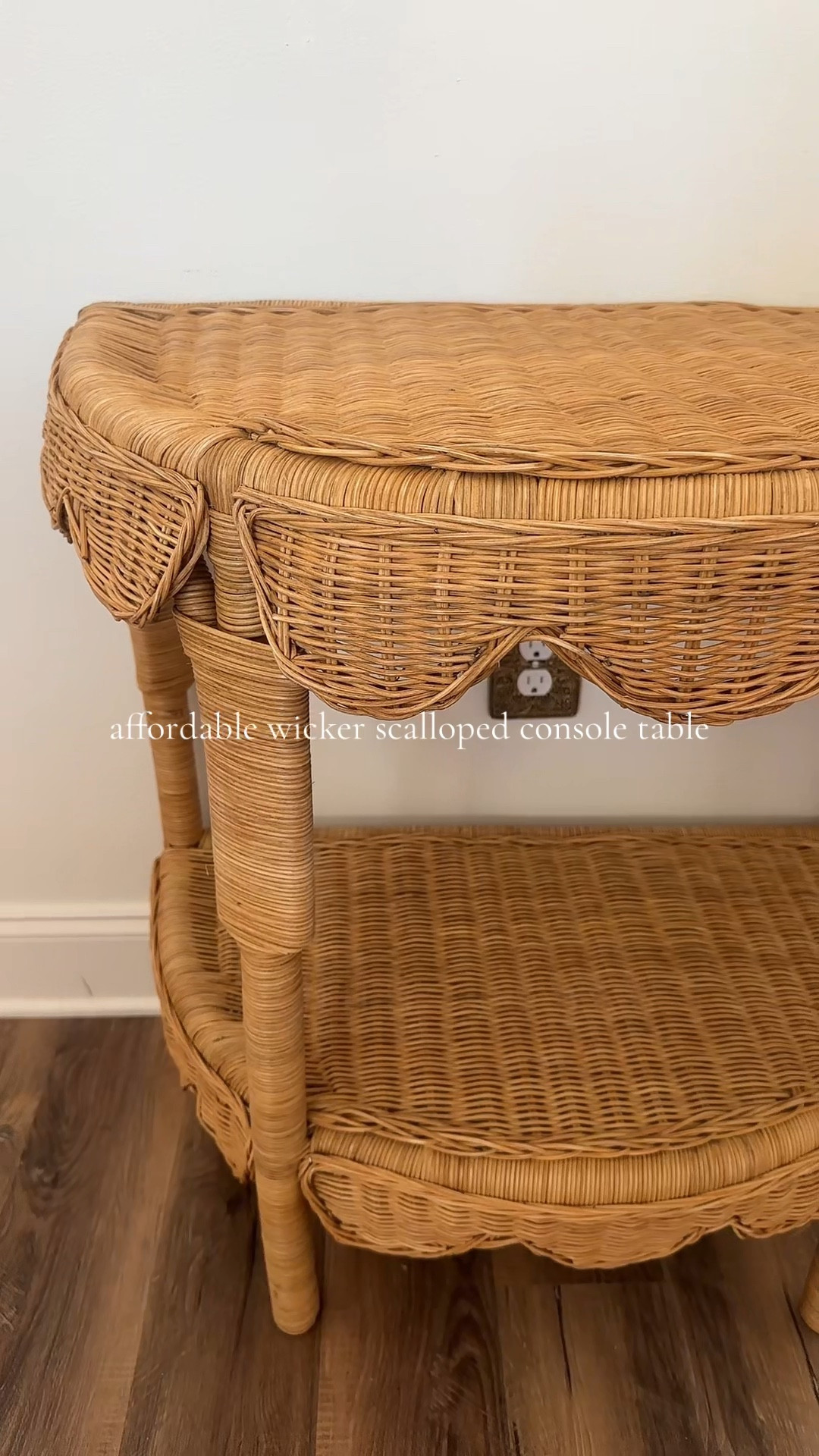 If you know me I'm a sucker for wicker and scalloped anything!!! Found this cute affordable console table from @Wayfair for this blank wall! Wait til you see it styled!
#wayfair #wayfairfinds #wicker #scalloped #decor 

#LTKHome