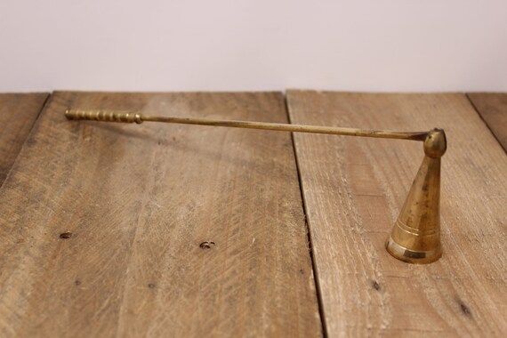 Vintage Bell Shaped Brass Candle Snuffer with Hinged Cone Shaped Bell | Etsy (US)
