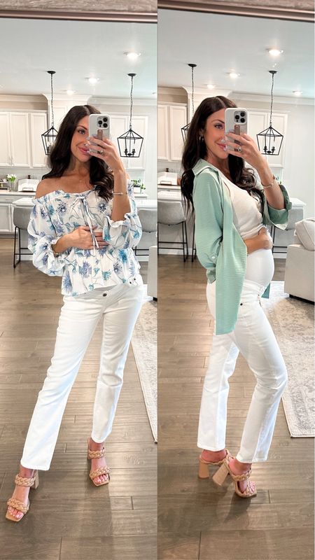 White maternity jeans 🤍 Wearing size 25 long 



#LTKbump #LTKstyletip