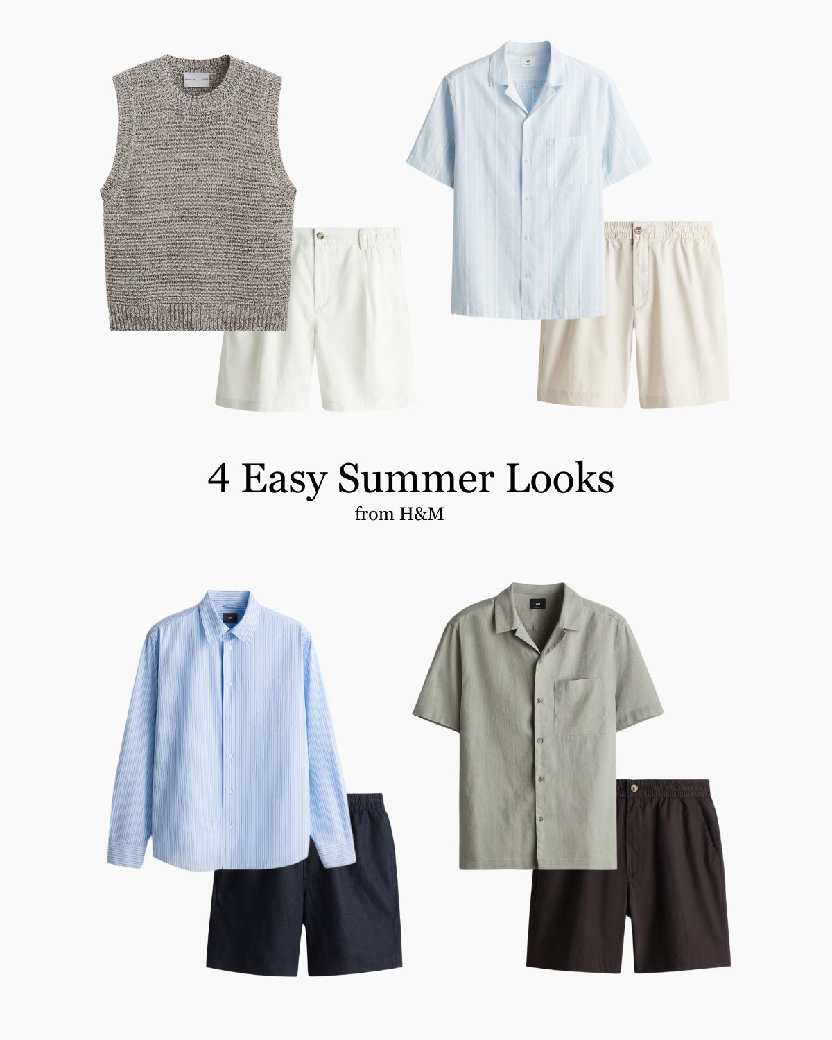 Upgrade your summer wardrobe with these 4 effortlessly stylish men’s outfits from H&M. Each look pairs shorts and shirts for the perfect warm-weather vibe—ideal for travel, brunch, or weekends in the sun. 

 

#LTKSaleAlert #LTKFindsUnder50 #LTKMens