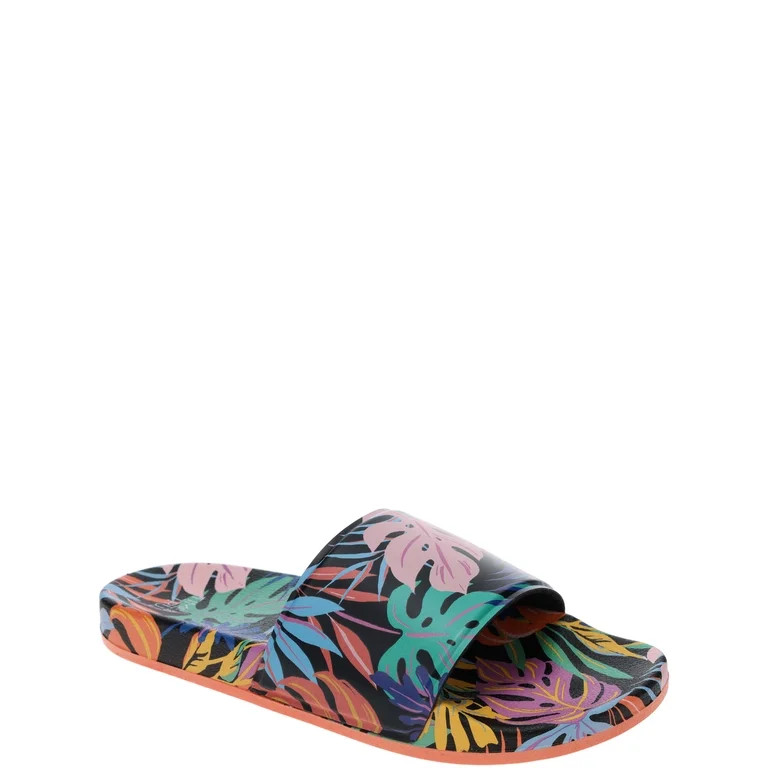 Time and Tru Womens Pool Slides Palm, Sizes 6-11 - Walmart.com | Walmart (US)