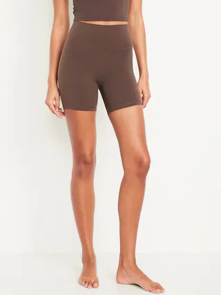 High-Waisted StudioSmooth Biker Shorts -- 6-inch inseam | Old Navy (US)