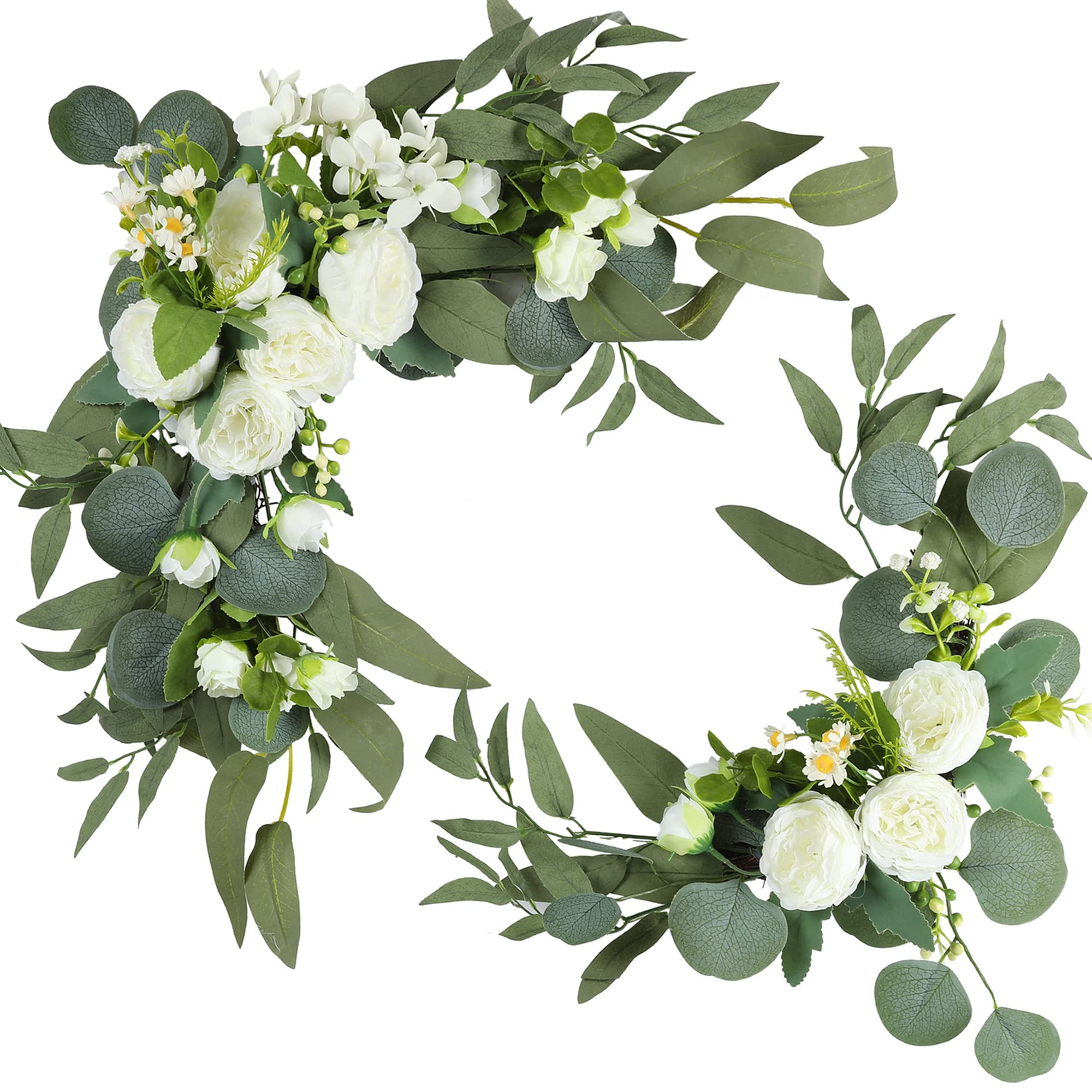 H&W 2pcs Artificial Wedding Arch Flowers for Wedding Sign, Floral Swag Dusty Decor for Reception ... | Amazon (US)