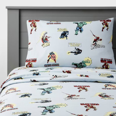 Twin Marvel Characters Kids' Sheet Set - The Marvel Collection by Pillowfort™ | Target