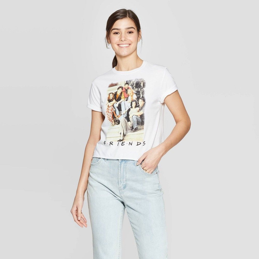 Women's Friends Short Sleeve Graphic T-Shirt (Juniors') - White XL, Size: XL | Target
