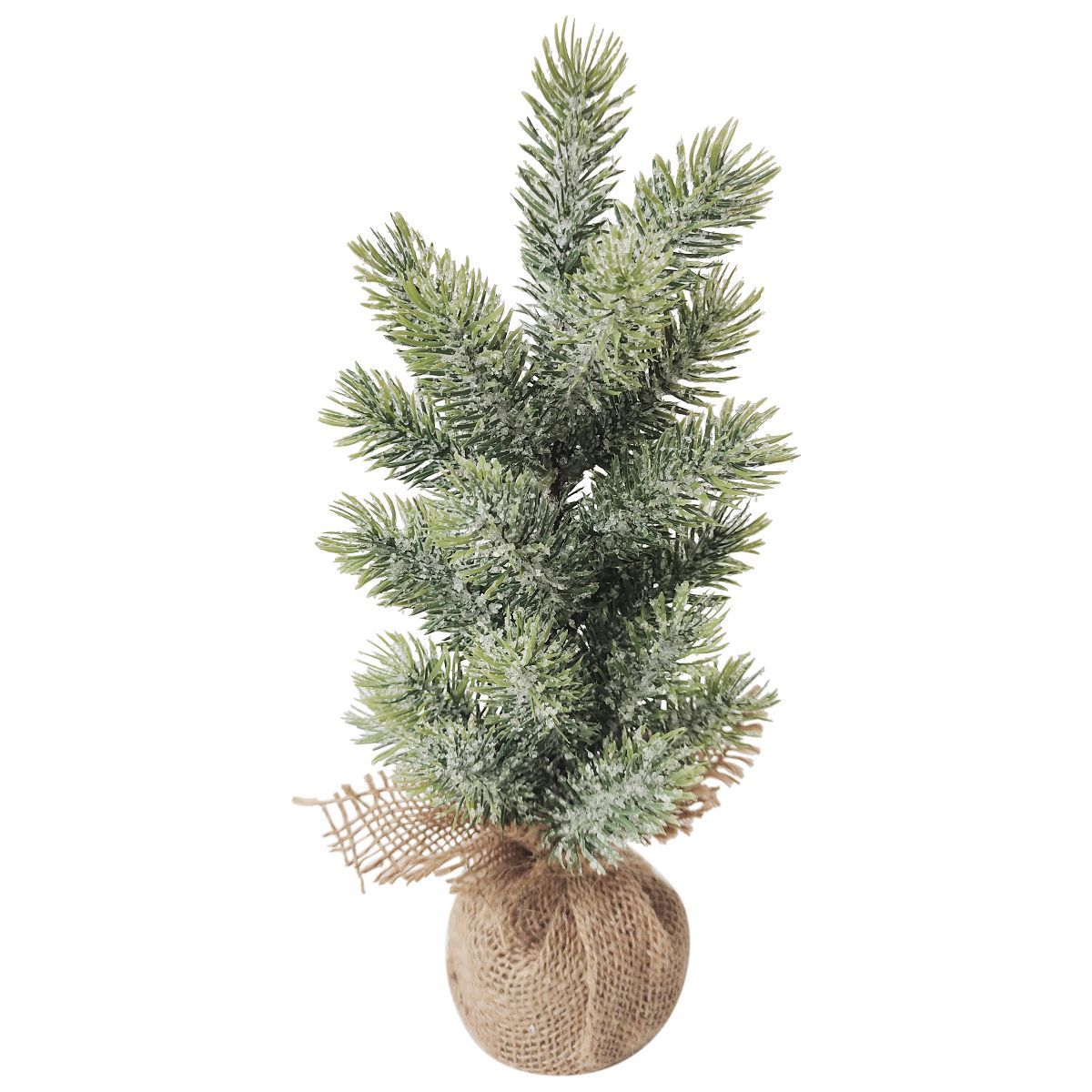 Northlight 11.75" Frosted Icy Pine Tree in Burlap Base Christmas Decoration | Target