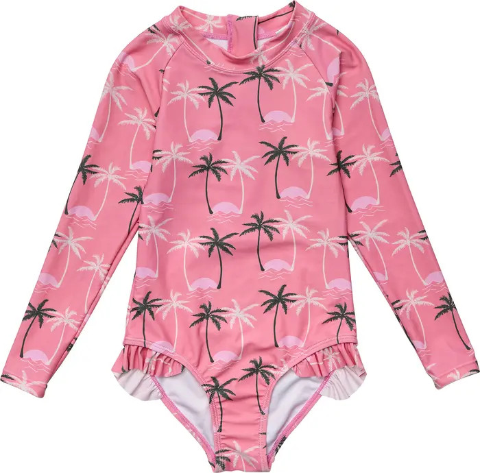Snapper Rock Kids' Palm Paradise One-Piece Surf Swimsuit | Nordstromrack | Nordstrom Rack