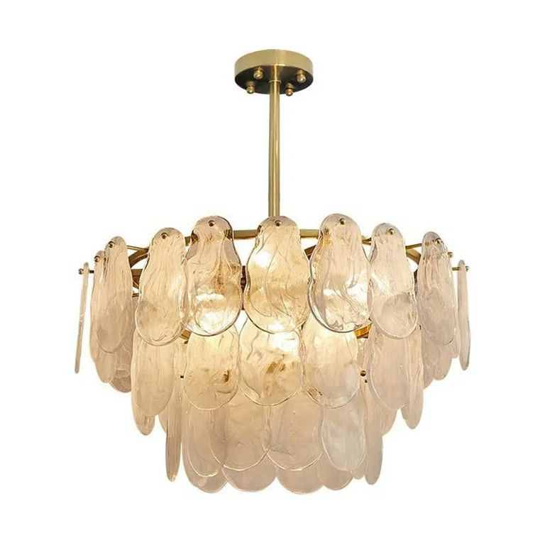 Homary Modern 8-Light Tiered Cloud Glass Chandelier Adjustable Hanging Rod | Walmart (US)