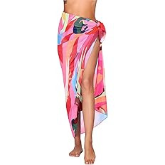 Ekouaer Women Sarong Swimsuit Coverups Chiffon Long Bikini Wraps Sheer Beach Bathing Suit Cover U... | Amazon (US)