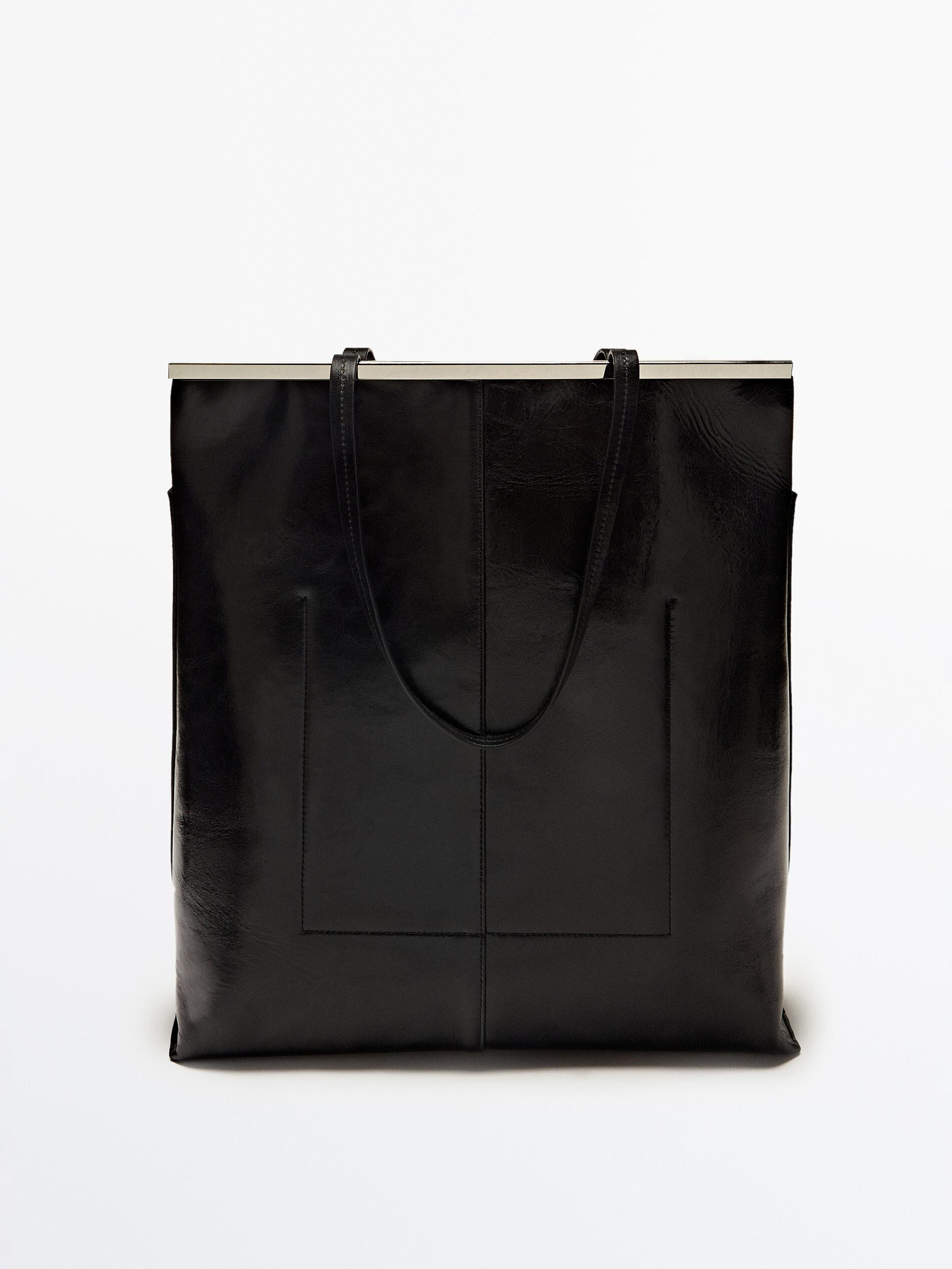 Leather tote bag - Limited Edition | Massimo Dutti US