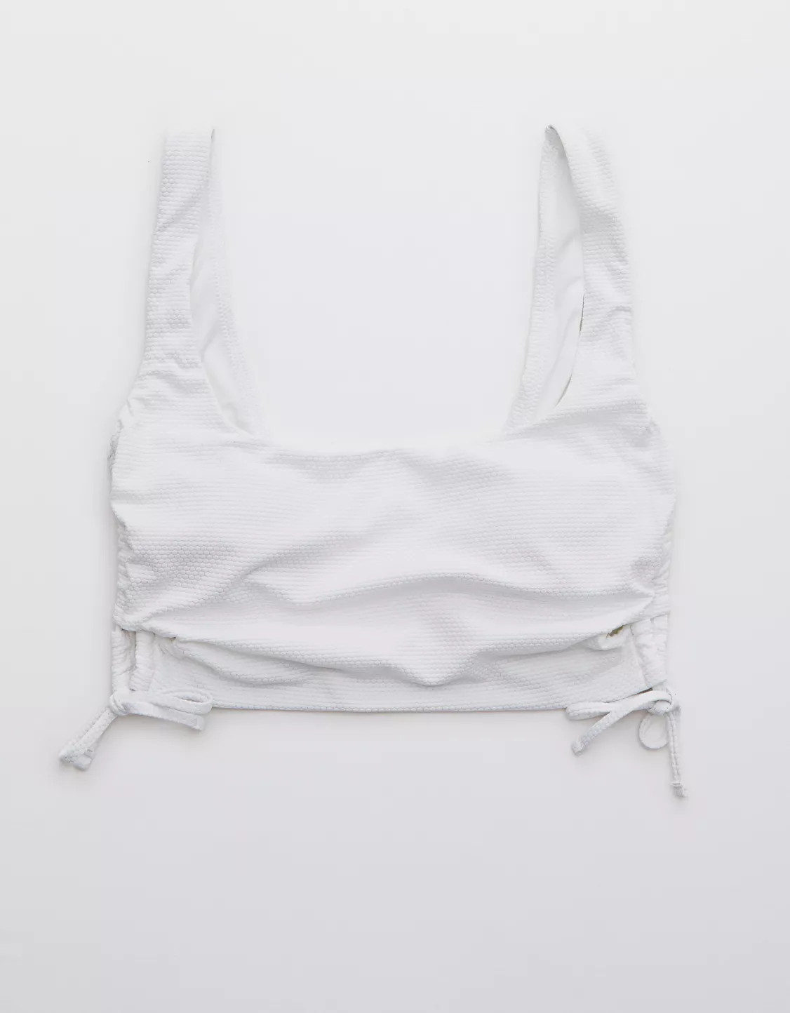 Aerie Pique Lace Up Longline Scoop Bikini Top | American Eagle Outfitters (US & CA)