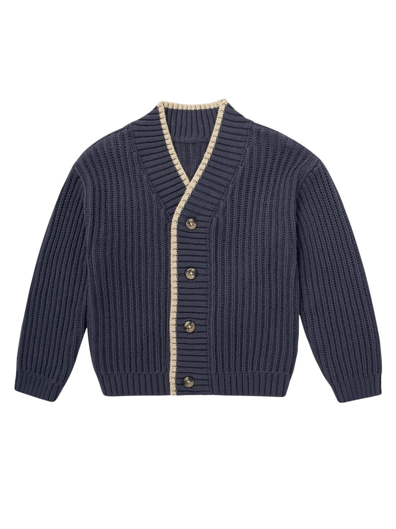Modern Moments by Gerber Toddler Boy Sweater Knit Shawl Cardigan, Sizes 12 Months - 5T | Walmart (US)