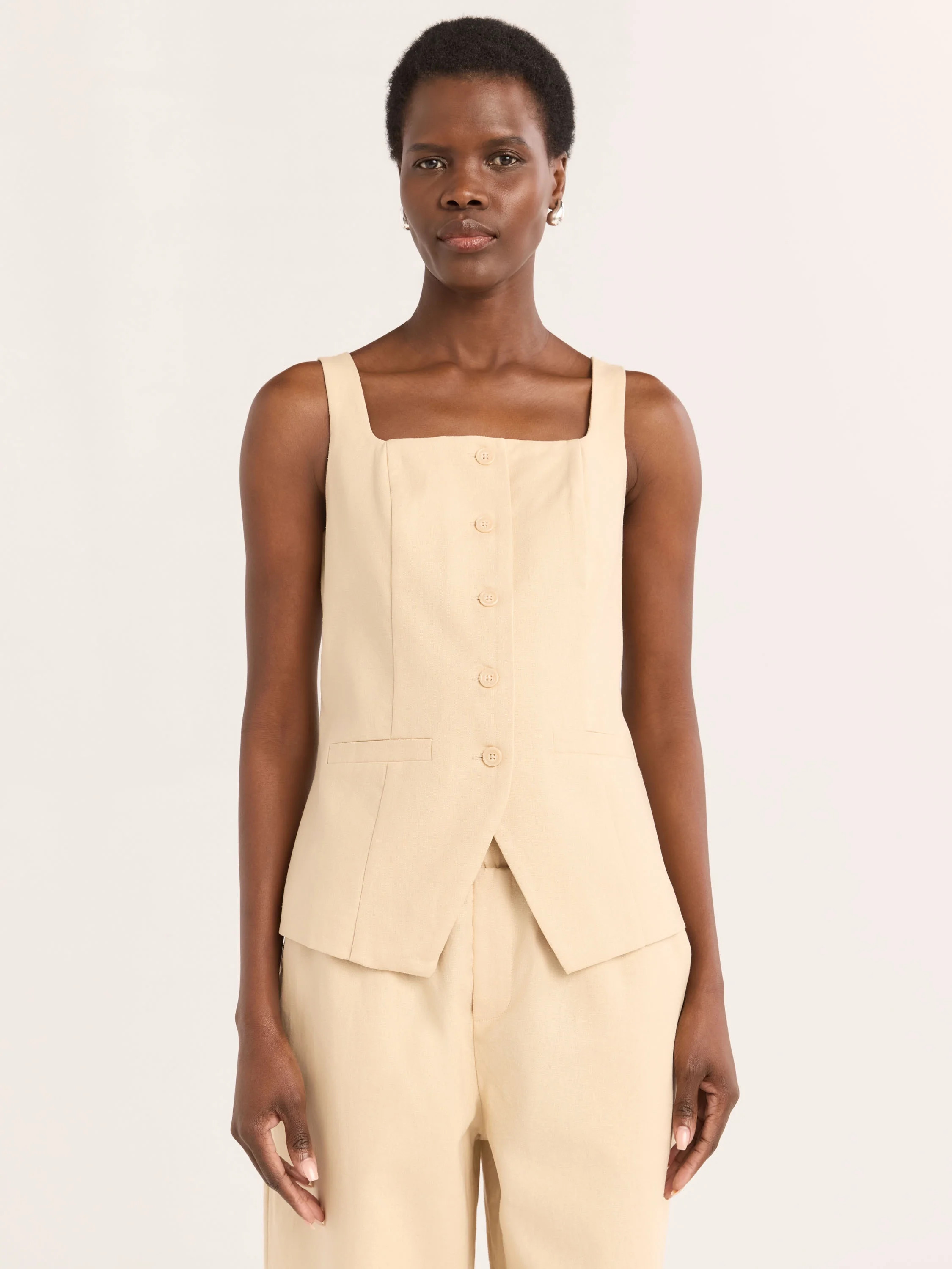 Scoop Women's Linen Blend Longline Vest, Sizes XS-XXL | Walmart (US)