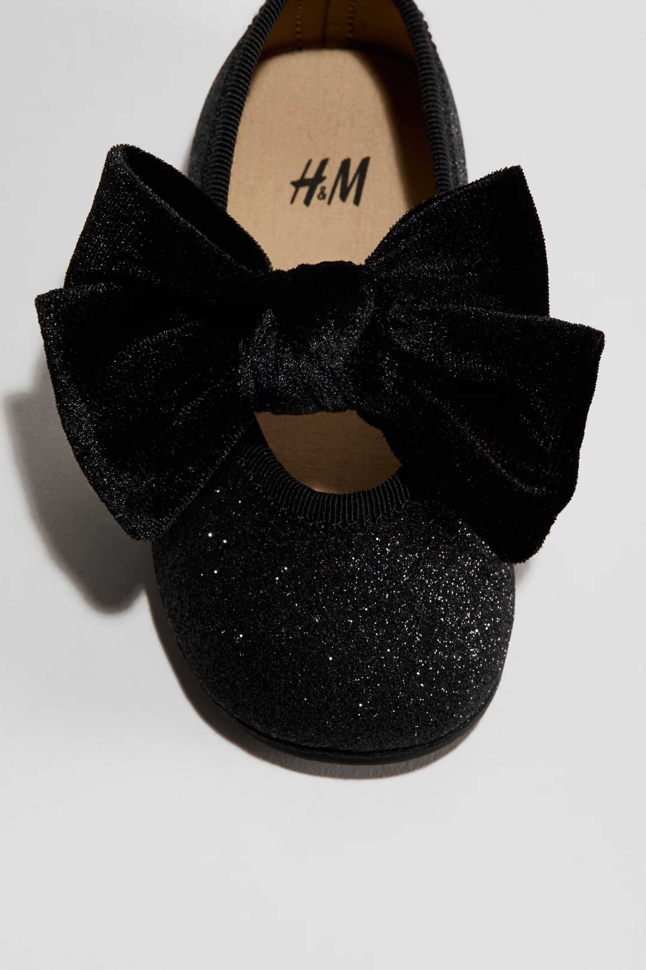 Bow-detail ballet pumps - Black - Kids | H&M GB | H&M (UK, MY, IN, SG, PH, TW, HK)