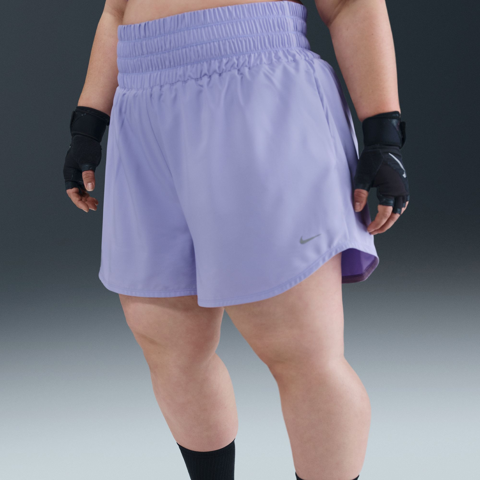 Nike Women's Dri-FIT One Plus Ultra High-Waisted 3" Brief-Lined Shorts (Plus Size), 1X, Lilac Ice | DICK'S Sporting Goods