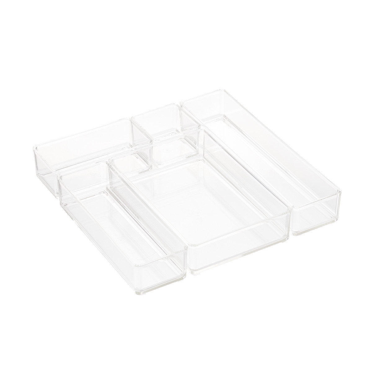 Luxe Acrylic Stacking Drawer Organizers Clear Set of 5 | The Container Store