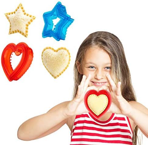 Sandwich Cutter and Sealer for Kids - Heart Shape Cookie Cutter & Star Shape Decruster Sandwich M... | Amazon (US)