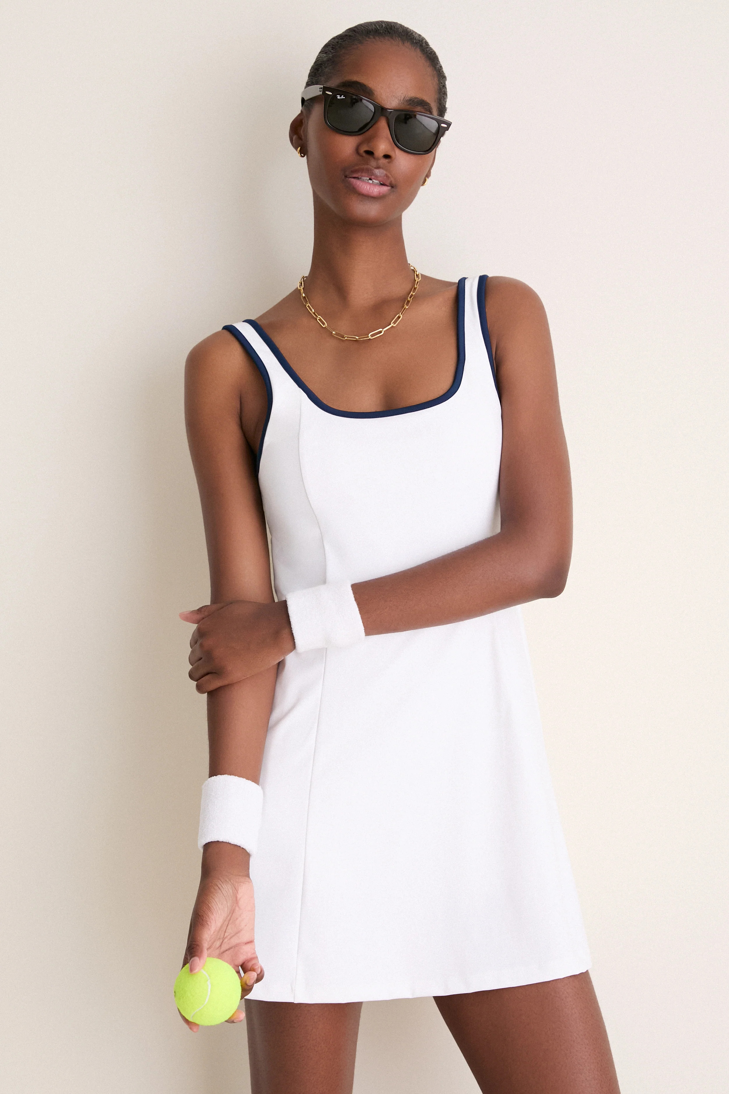 White Lightweight Compression Lucille Tennis Dress | Tuckernuck (US)