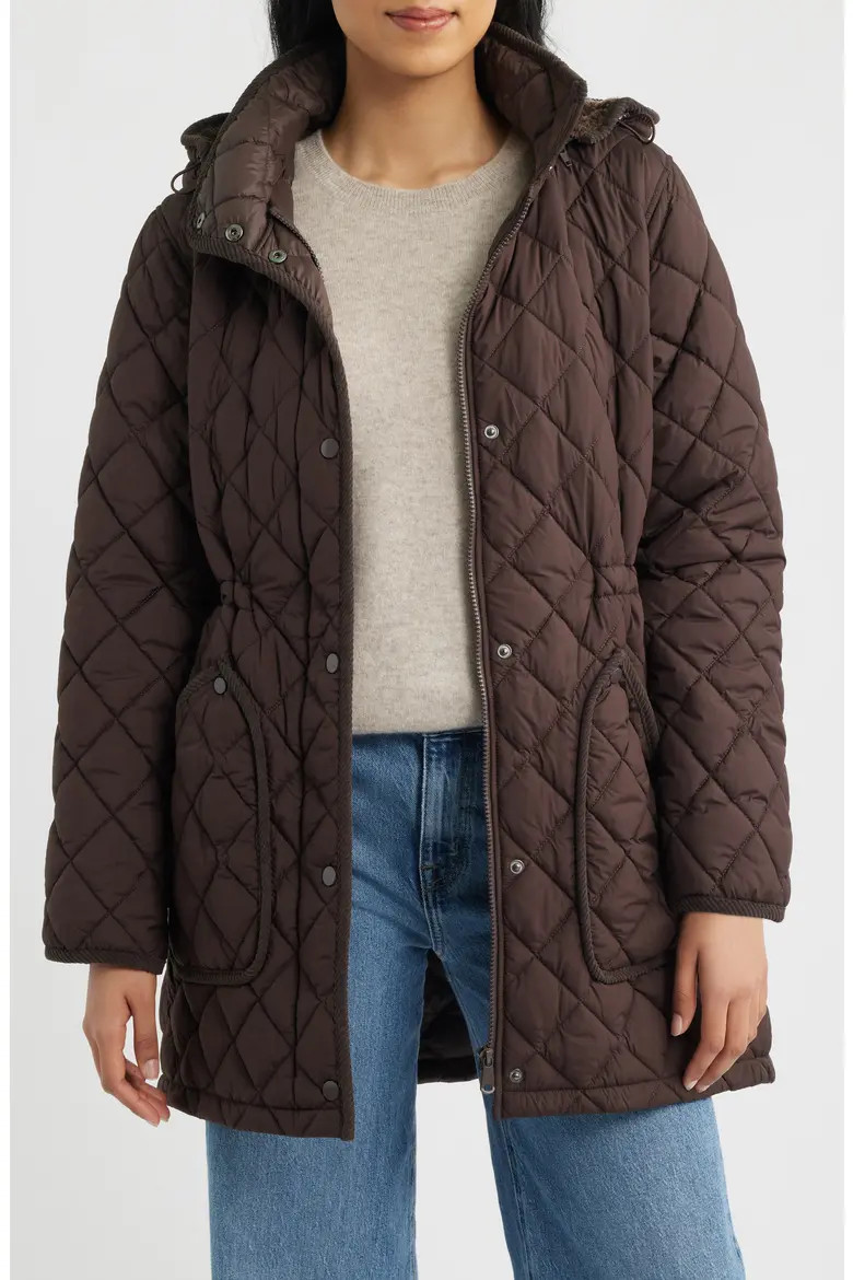 Diamond Quilted Hooded Puffer Coat (Women) | Nordstrom | Nordstrom