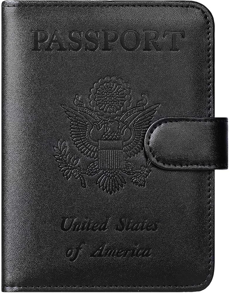 Passport Holder Cover Wallet RFID Blocking Leather Card Case Travel Accessories for Women Men (Bl... | Amazon (US)