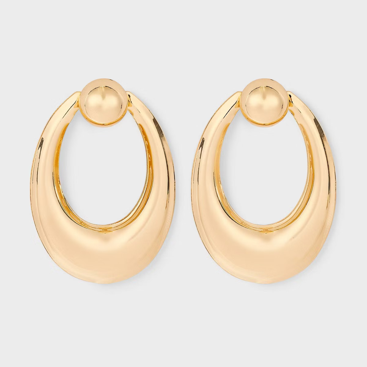 Tapered Oval Door Knocker Earrings - Universal Thread™ Gold | Target