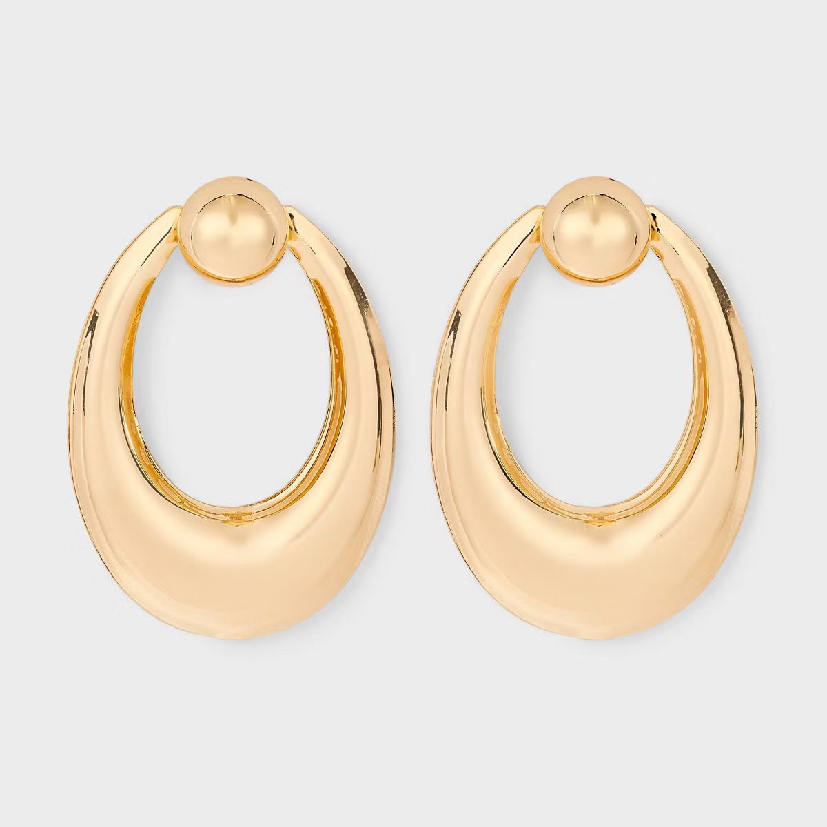 Tapered Oval Door Knocker Earrings - Universal Thread™ Gold | Target