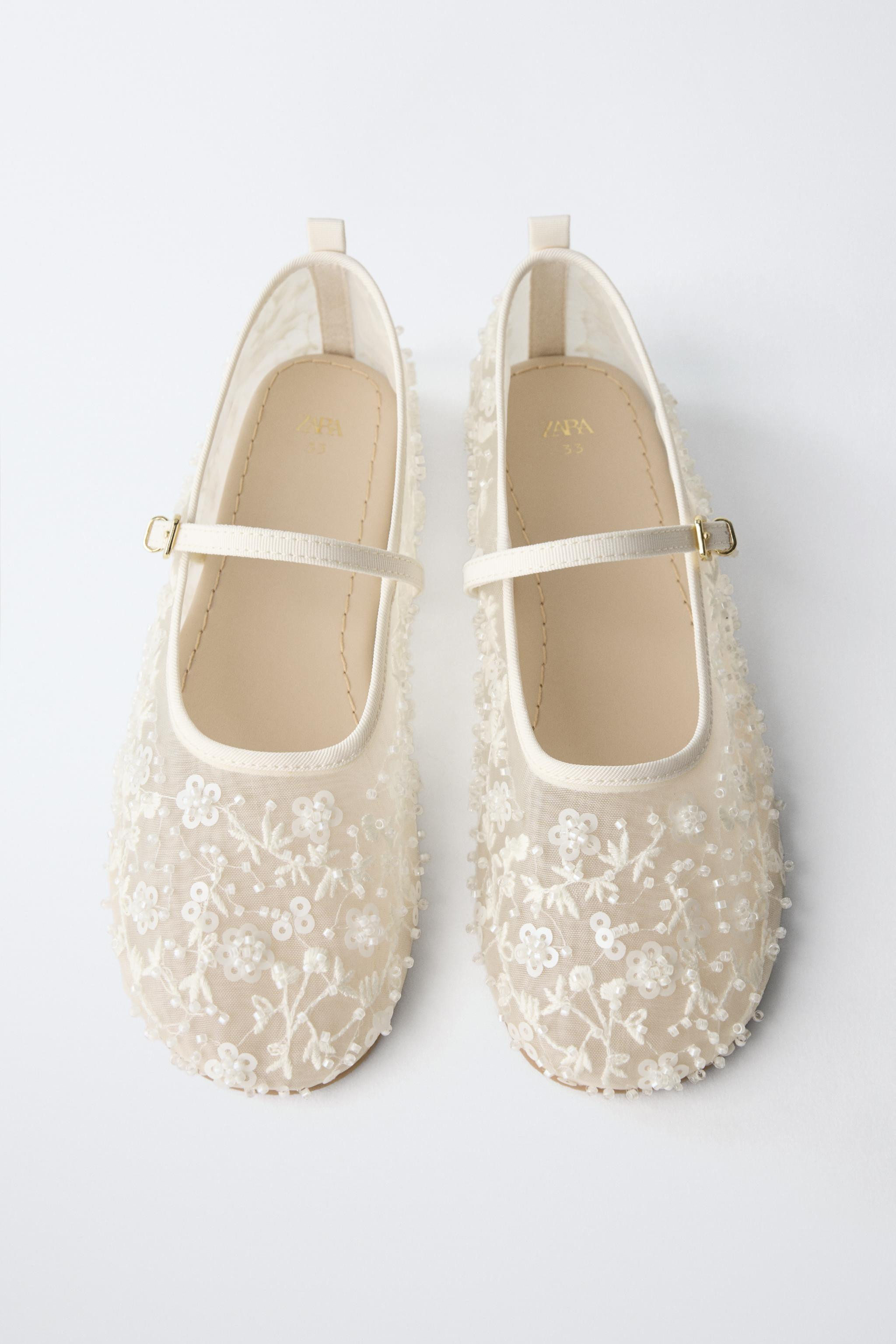 BALLERINAS WITH FAUX PEARLS | Zara DE