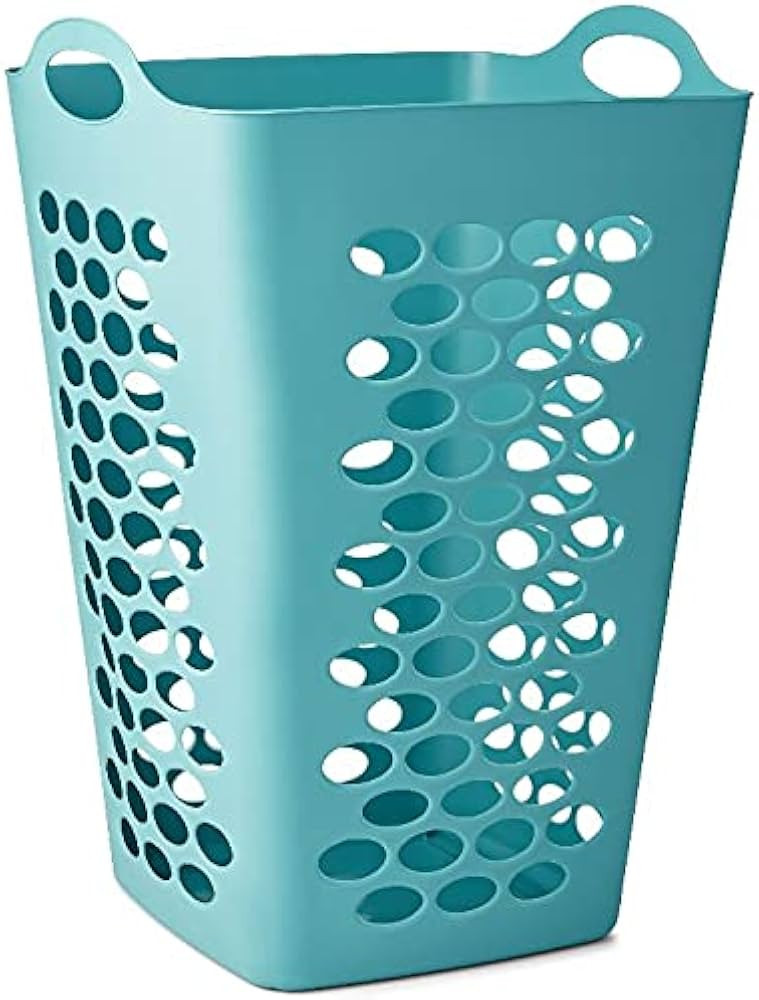 2 Pcs of Mainstays Flexible Square Teal Laundry Hamper, Great Laundry Basket 26 Inches(2-Pack) | Amazon (US)