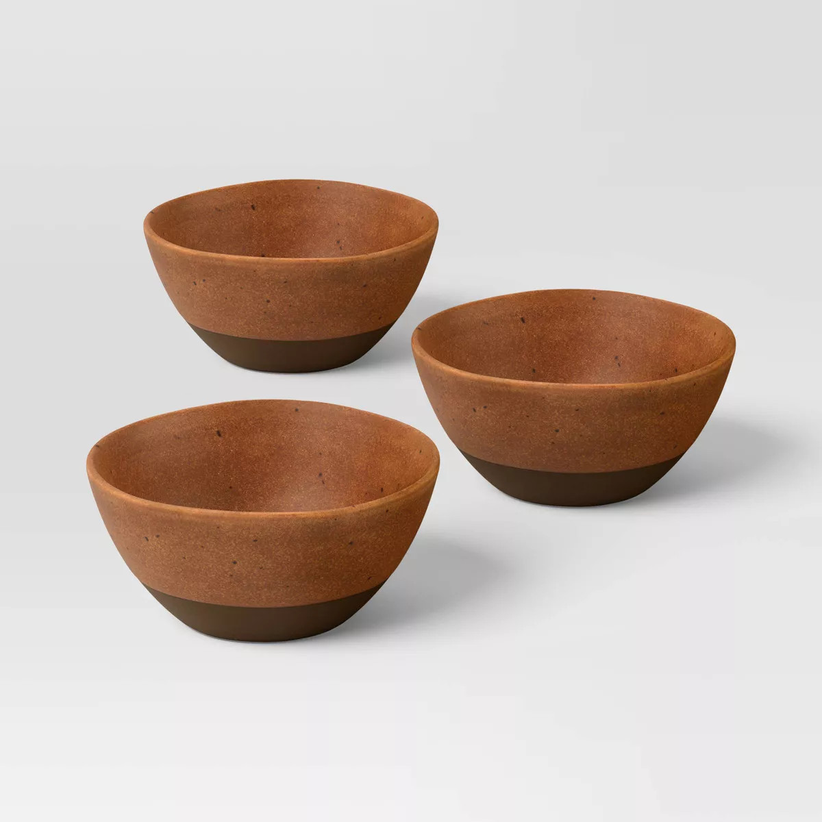 3pc 198ml Stoneware Mini Dessert Bowl Brown - Threshold™ | Target