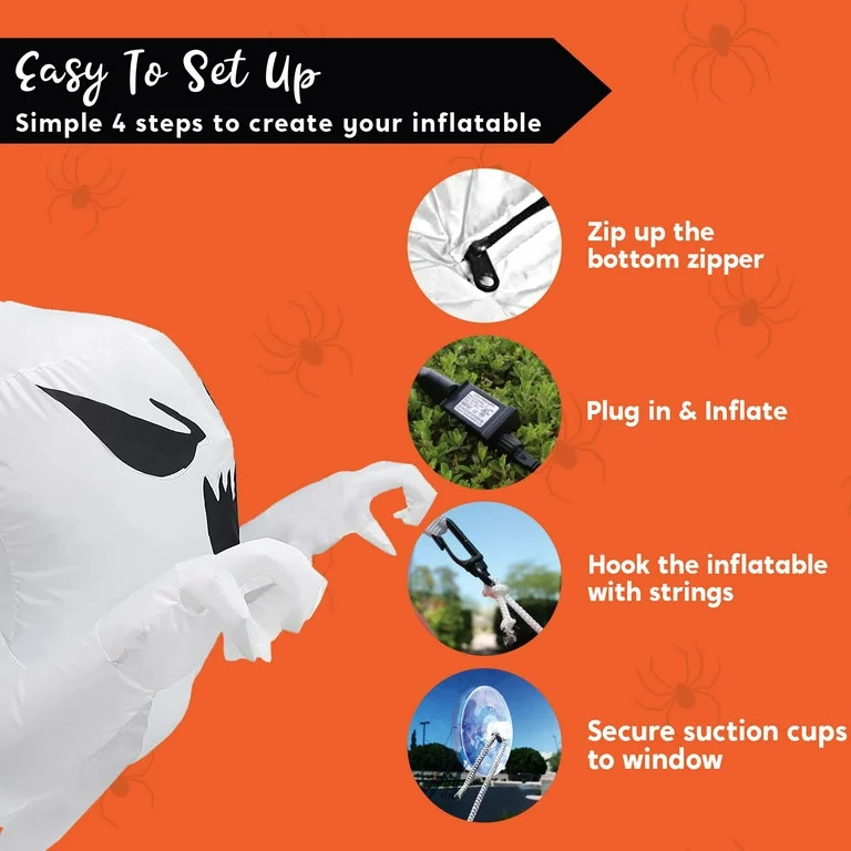 Syncfun 4.5 FT Halloween Inflatable Decorations Outdoor Scary Flying Ghost Broke Out from Window ... | Walmart (US)