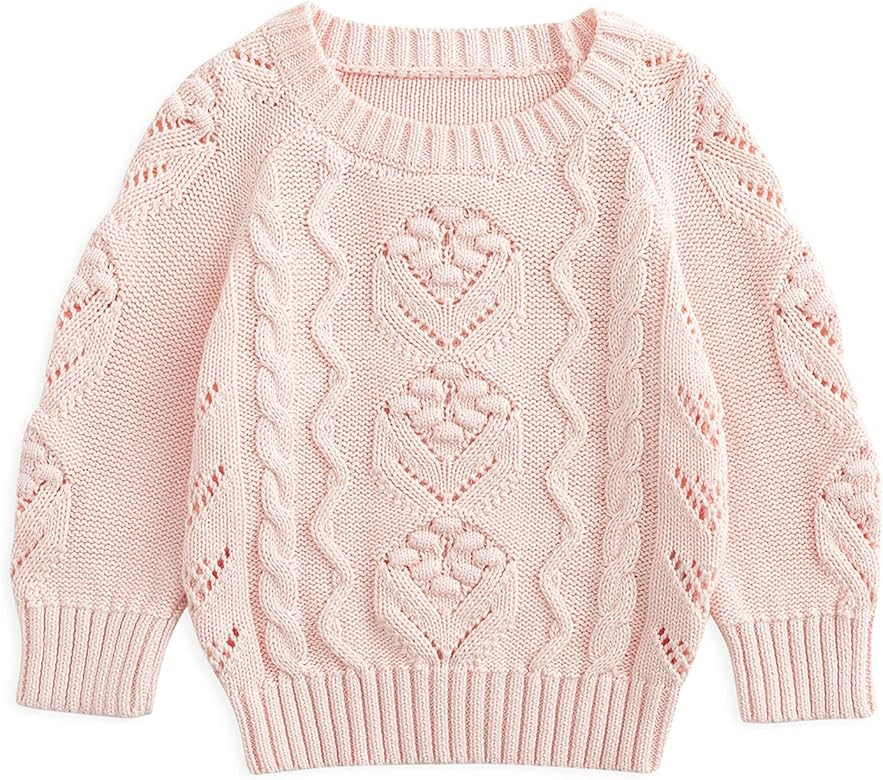 Simplee kids Baby Pullover Sweater Heart Knit Sweater Coat for Autumn Fall and Winter 3M-3T | Amazon (US)