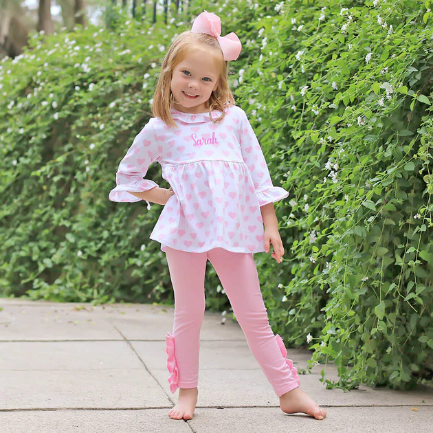 Darling Hearts Pink Sophia Legging Set | Classic Whimsy
