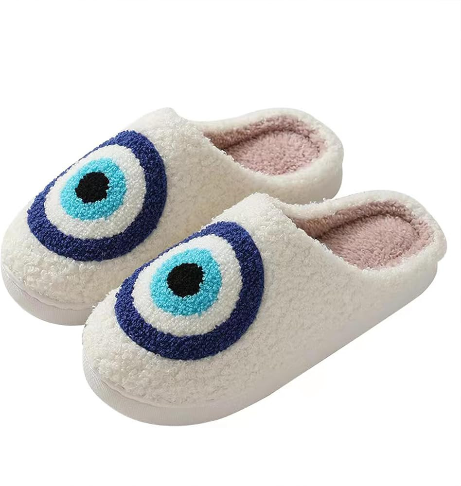 Christmas Slippers, Evil Eyes Slippers, Halloween Pumpkin Slippers, Soft Plush Comfy Women Retro ... | Amazon (US)