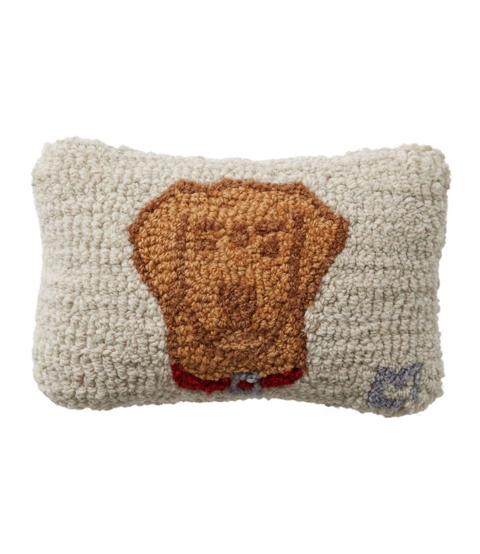 Wool Hooked Throw Pillow, Yellow Lab, 8" x 12" | L.L. Bean