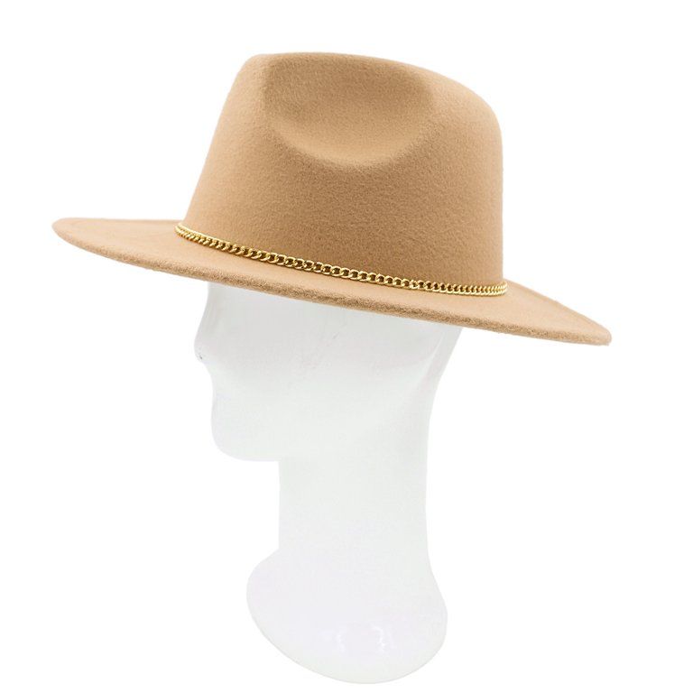 Premium 3" Wide Brim Solid Color Felt Fedora Panama Hat - Walmart.com | Walmart (US)