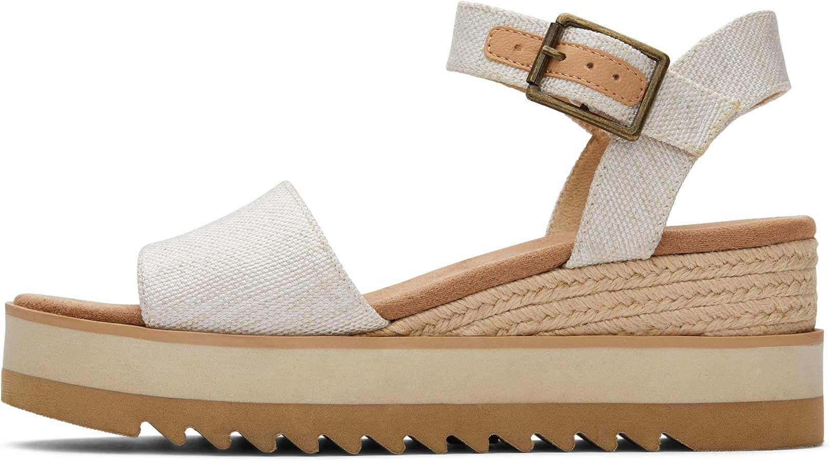 TOMS Women's Diana Wedge Heel Sandal, Leather Upper, Rope-Wrapped Midsole, Adjustable Strap, Buck... | Amazon (US)