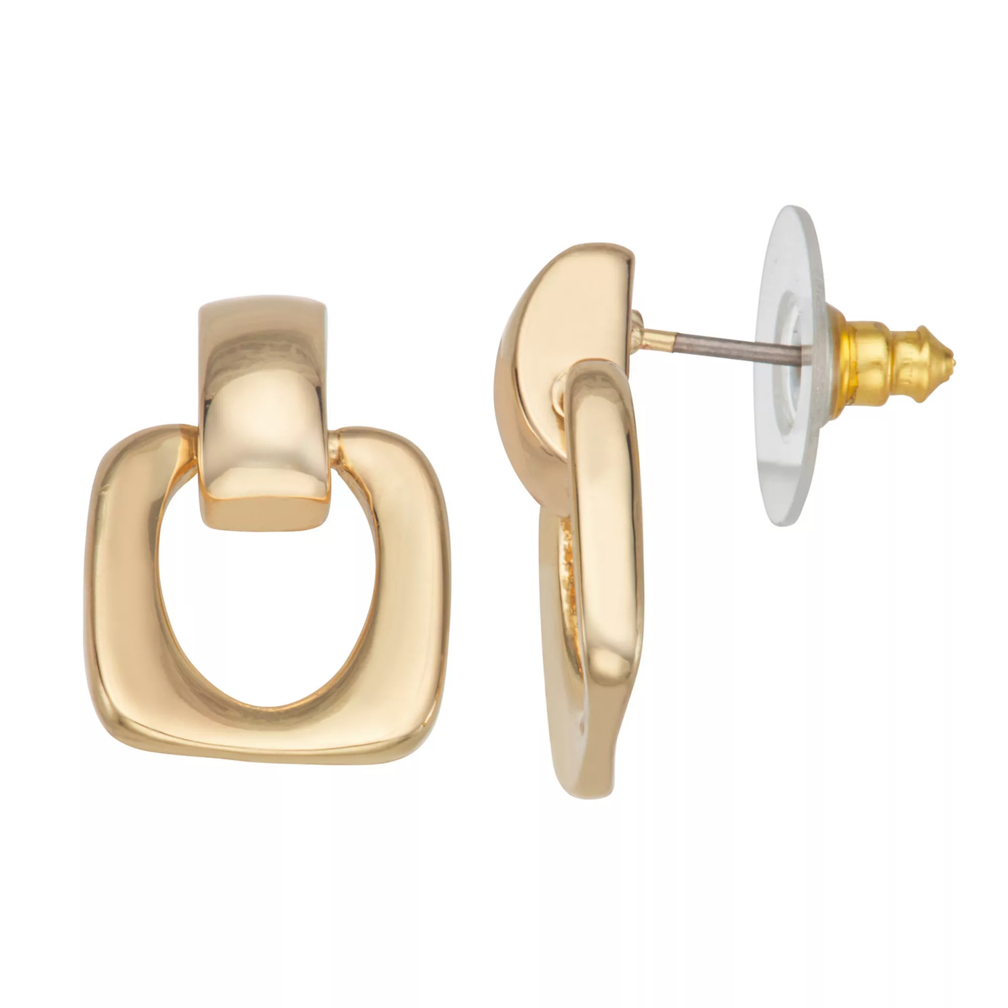 Napier Gold Tone Door Knocker Stud Earrings, Women's | Kohl's