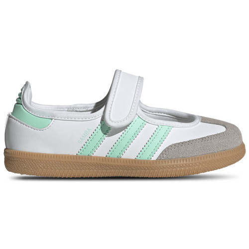 adidas Girls adidas Originals Samba Jane - Girls' Preschool Shoes Ftwr White/Easy Green Size 03.0 | Foot Locker (US)