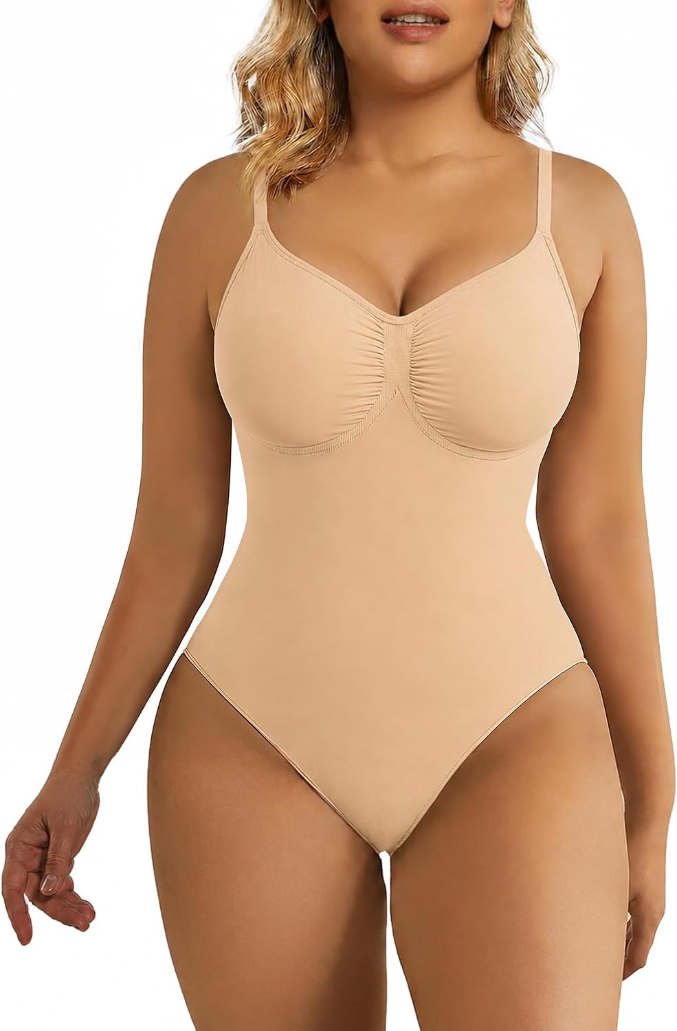 SHAPERX Women's Tummy Control Shapewear Thong Bodysuit Seamless Waist Snatching Body Shaper | Amazon (US)