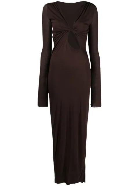 Rick Owens Lilies Asymmetric cut-out Detail Maxi Dress - Farfetch | Farfetch Global