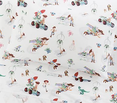 Disney and Pixar Toy Story Organic Toddler Sheet Set, Toddler, Multi | Pottery Barn Kids