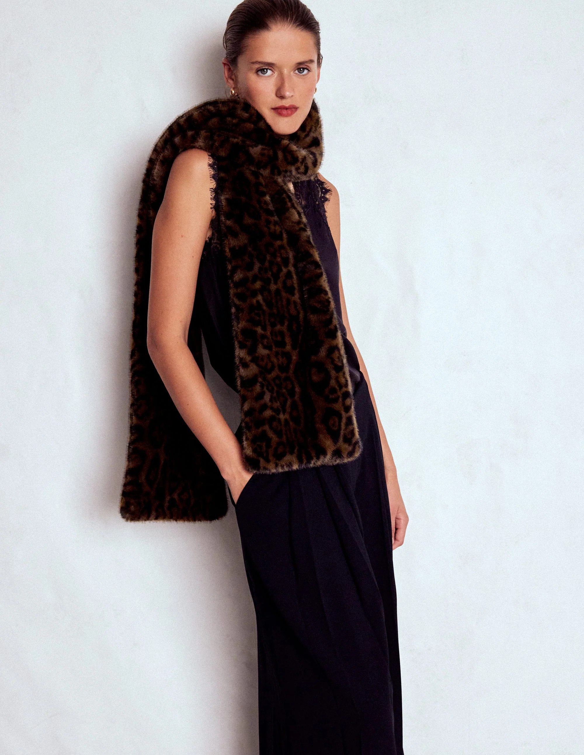 Faux Fur Scarf-Leopard | Boden UK