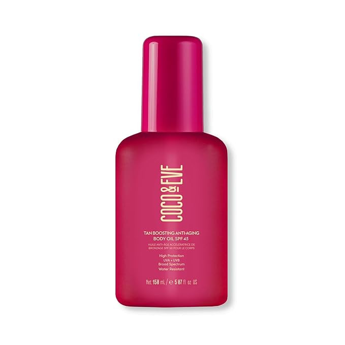 Coco & Eve Tan Boosting Anti-Aging Body Oil SPF45 - Tanning Accelerator Pump, UVA UVB Sun Protect... | Amazon (US)