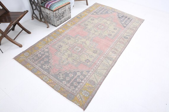 4x8 Pastel Vintage Turkey Rug,,4x8 Vintage Rug,4x8 Rug,4x8 Area rug,Pastel rug,Handmade rug,Old A... | Etsy (US)