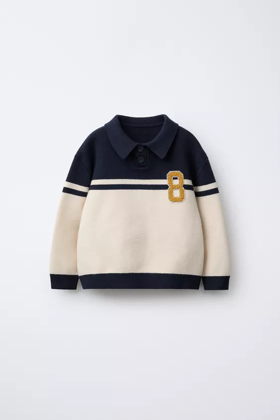 KNIT VARSITY PATCH POLO SHIRT | Zara US