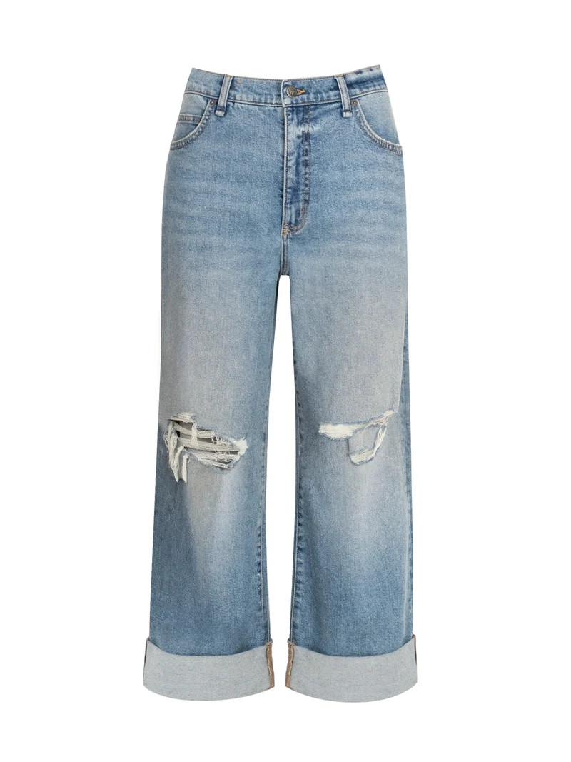 Jessica Simpson Women's Zinnia Wide Leg Boyfriend Jeans, Sizes 2-16 | Walmart (US)