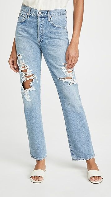 Emery Long Mid Rise Relaxed Straight Jeans | Shopbop