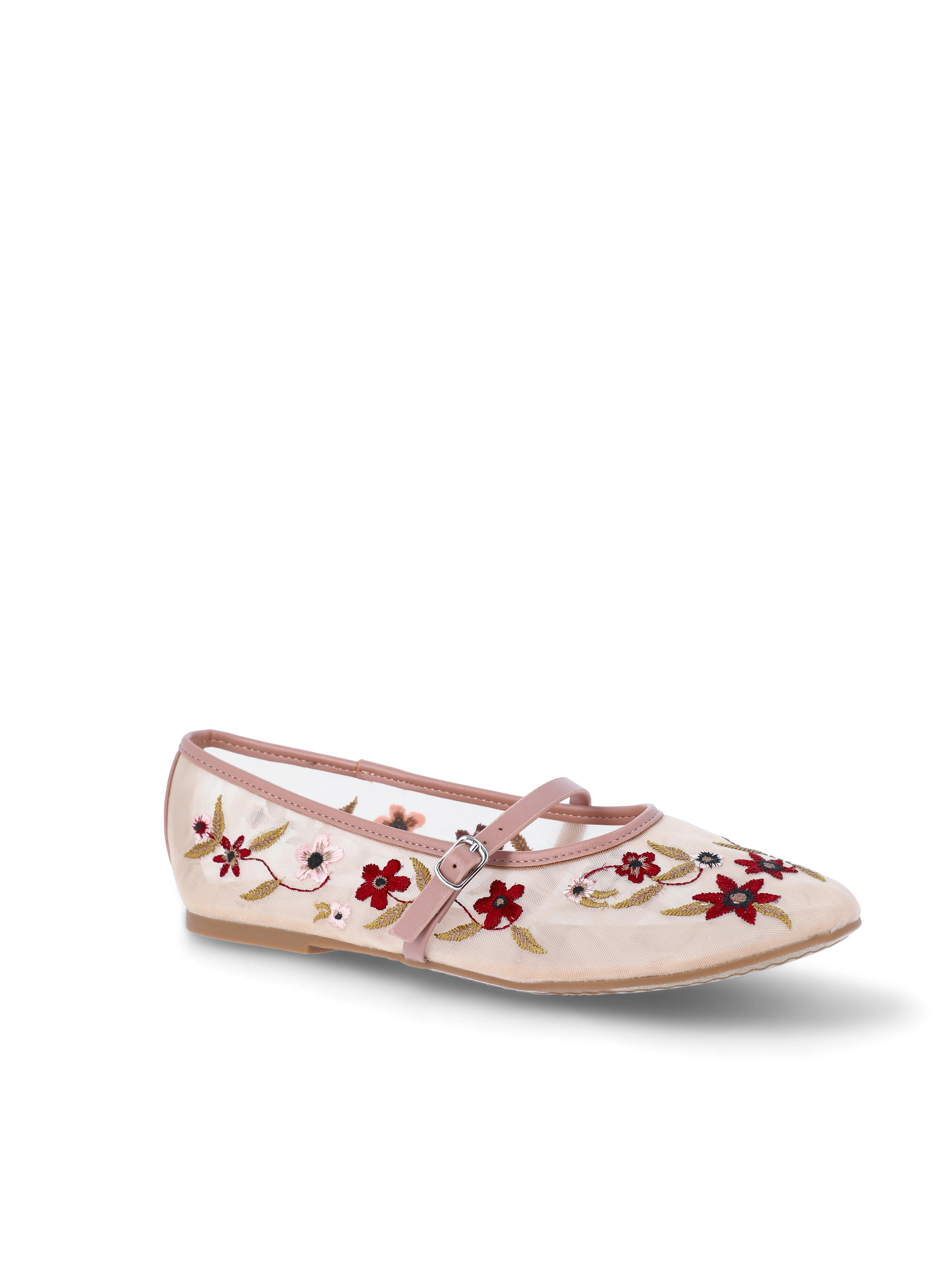 Time and Tru Women's Floral Mesh Mary Janes | Walmart (US)
