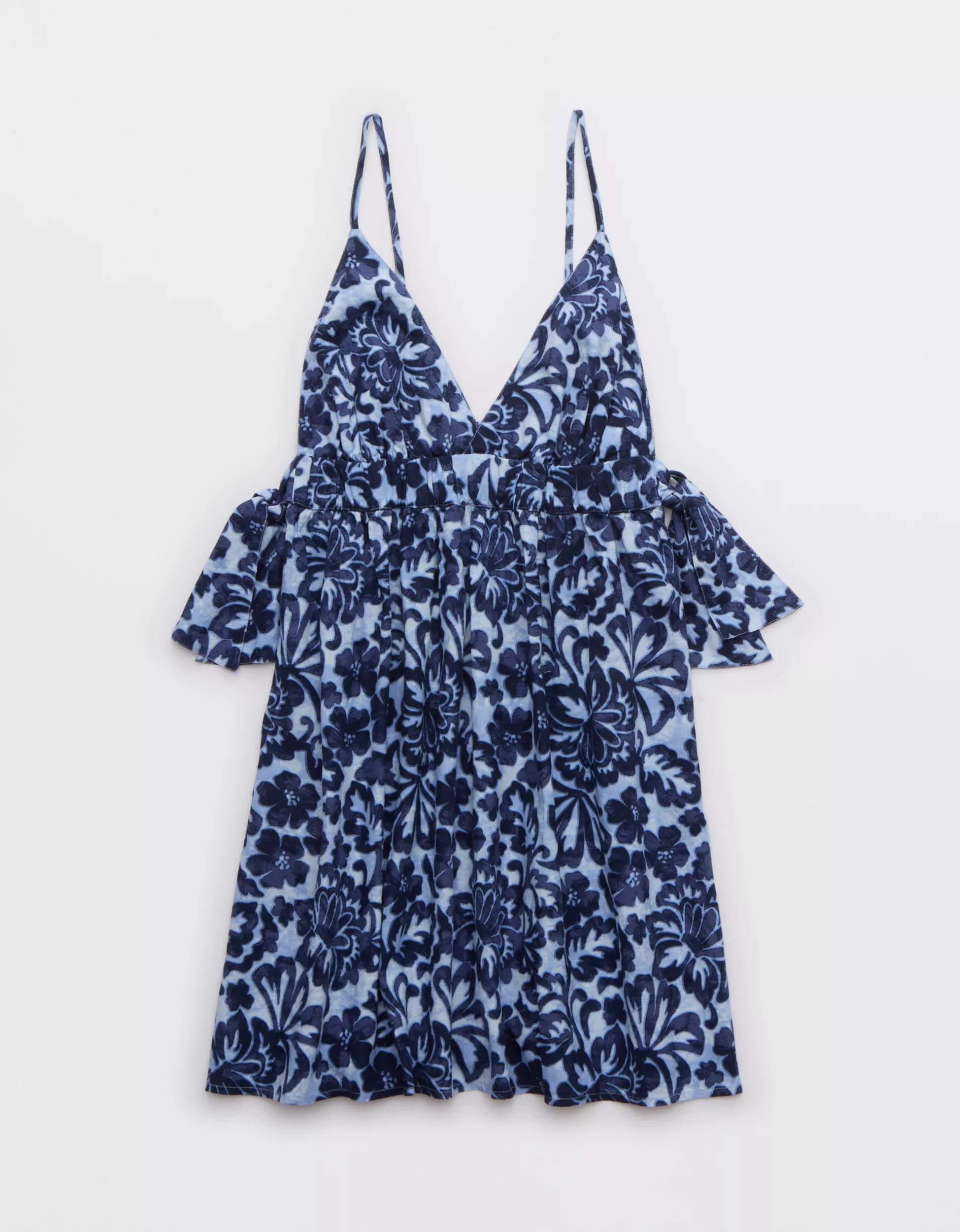 Aerie Linen Blend Side Tie Mini Dress | Aerie